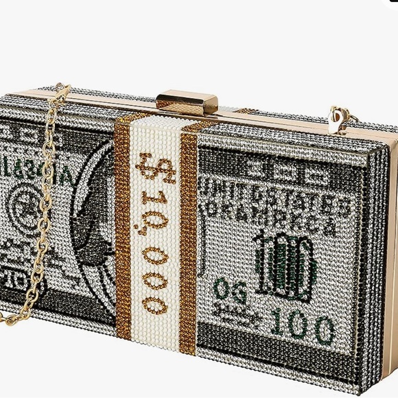 Clutch MoneyBag Rhinestone Custom Couture Handbag NWT - Picture 2 of 3